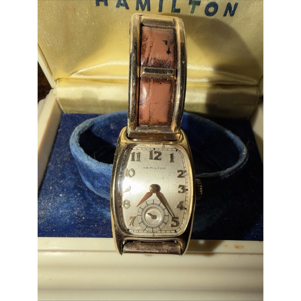 Vintage Hamilton Grover Watch 14k Gold Filled Original Case Runs Great - Picture 4 of 8